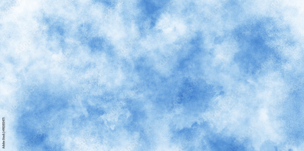 Watercolor painting with gradient painted cloudy blue texture, texture blue white paper background, Blue watercolor cloudy sky background, White Cloudy Blue Sky Watercolor with stains. Watercolor painting with gradient painted cloudy blue texture, texture blue white paper background, Blue watercolor cloudy sky background, White Cloudy Blue Sky Watercolor with stains.