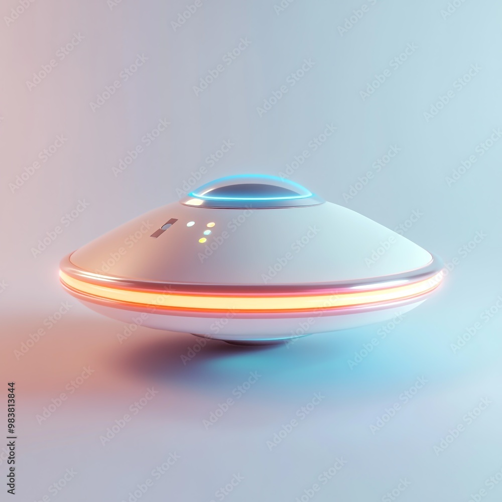 3D Saucer Icon: Alien UFO for Sci Fi Themes Illustration Logo