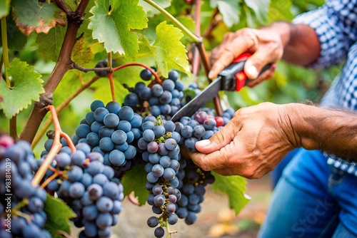 person picking grapes