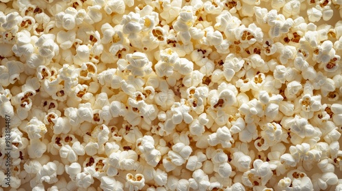 A close-up of popcorn. Popcorn product photography. Popcorn texture.