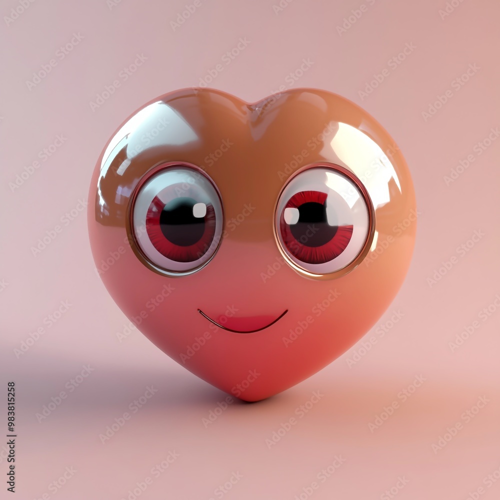 3D Emoji Icon: Face with Heart Eyes in Love Illustration Logo 3D Emoji Icon: Face with Heart Eyes in Love Illustration Logo