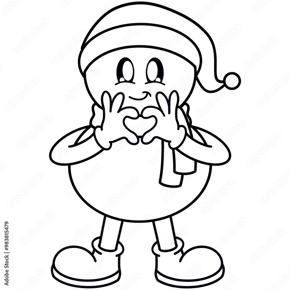 Obraz premium Snow man cartoon coloring