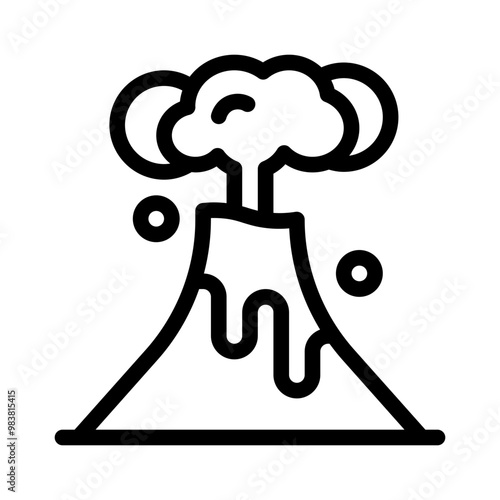 volcano line icon
