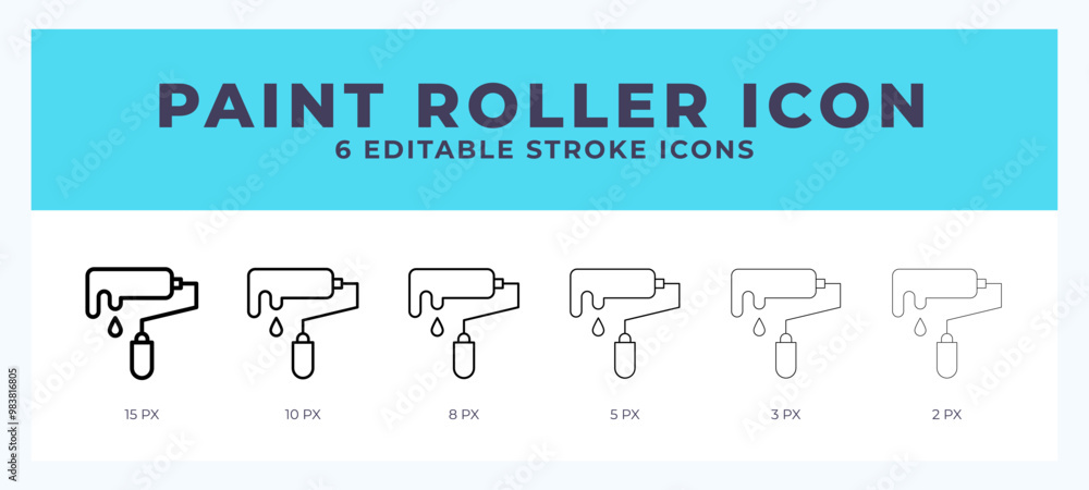 Paint roller vector icon for web and app. Editable stroke vector illustration Paint roller vector icon for web and app. Editable stroke vector illustration