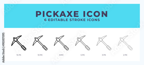 Pickaxe icon illustration vector with editable stroke.