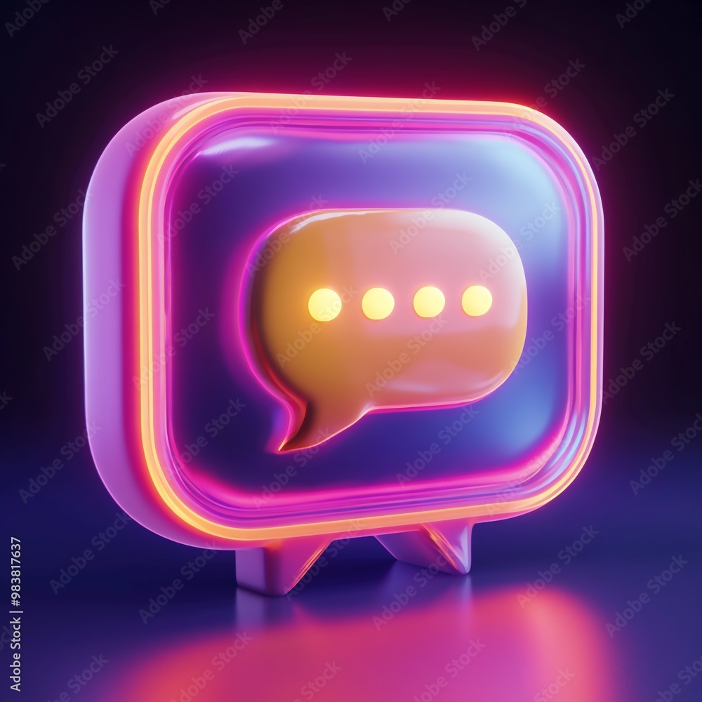 3D Chat Icon: Real Time Communication Tool Illustration Logo 3D Chat Icon: Real Time Communication Tool Illustration Logo