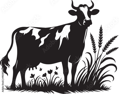 black and white cow photo