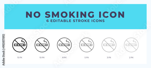 No smoking line icon. Vector icon symbol. Logo illustration. Editable line icon.