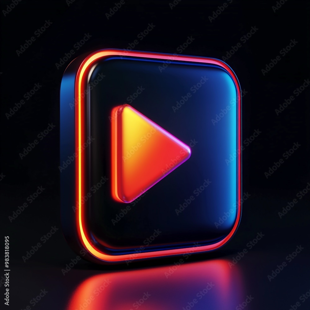 3D Icon: Real Time Online Broadcast Illustration Logo