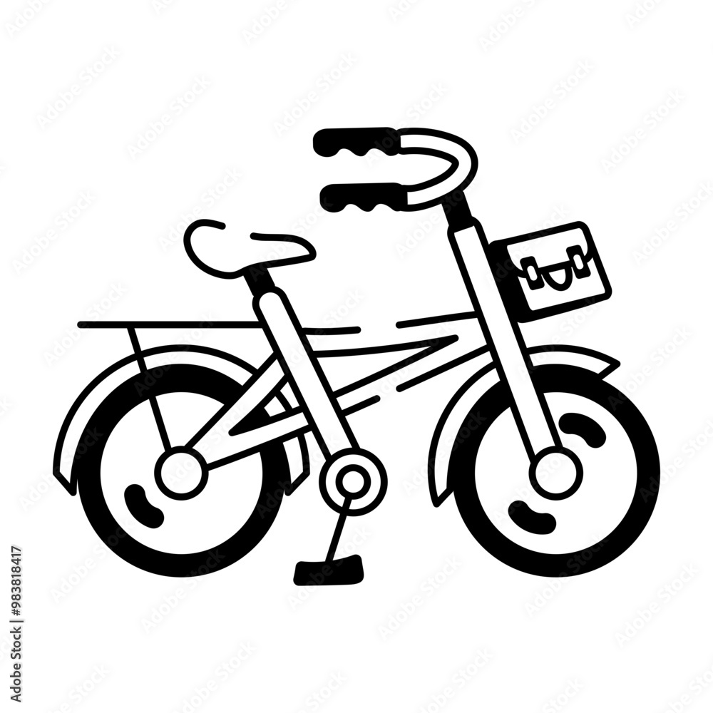 Doodle style icon of two wheeler ride Doodle style icon of two wheeler ride