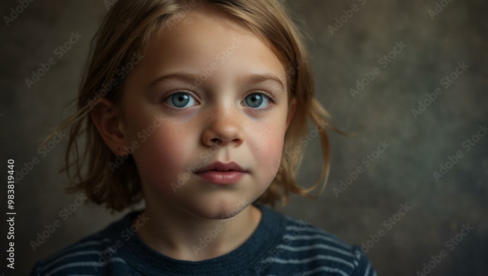 Child's portrait capturing unique personality and spark. Child's portrait capturing unique personality and spark.