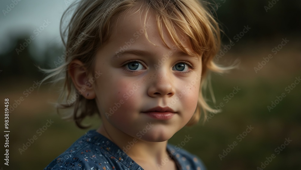 Child's portrait capturing unique personality and spark. Child's portrait capturing unique personality and spark.