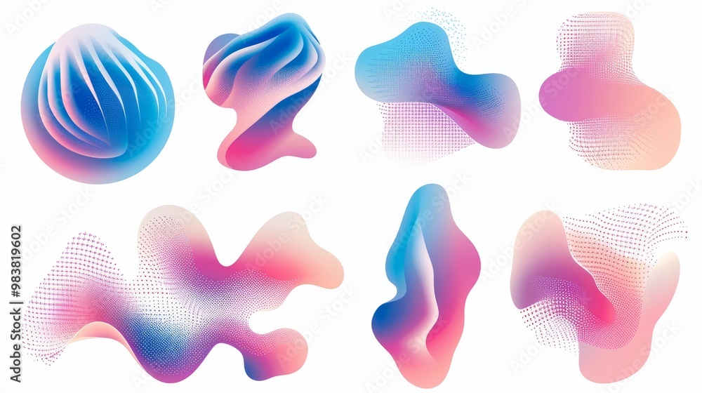 vector gradient grainy gradient shape set vector gradient grainy gradient shape set