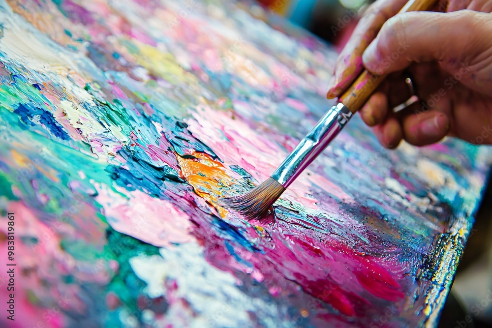 An artist transforms a canvas into a vibrant tapestry of bold hues and dynamic designs, embodying the spirit of imagination and artistry. An artist transforms a canvas into a vibrant tapestry of bold hues and dynamic designs, embodying the spirit of imagination and artistry.