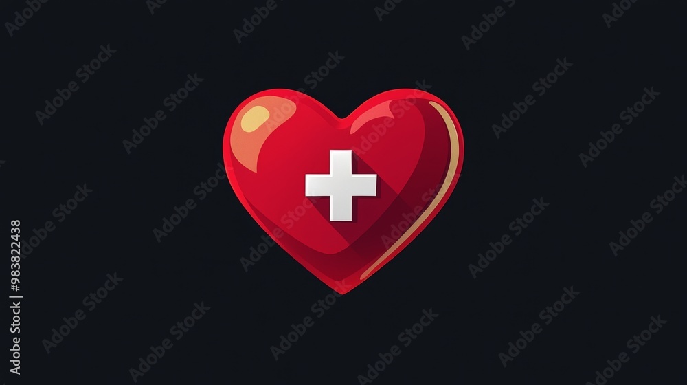 Obraz premium Heart with Cross