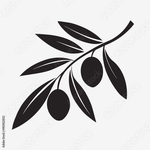 olive, tree, branch, silhouette, nature, black, isolated, vector, print, design, clipart, graphic, logo, icon, illustration, plant, leaf, botanical, foliage, minimal, natural, art, outline, vintage, s
