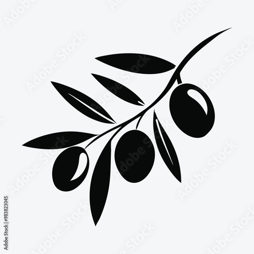 olive, tree, branch, silhouette, nature, black, isolated, vector, print, design, clipart, graphic, logo, icon, illustration, plant, leaf, botanical, foliage, minimal, natural, art, outline, vintage, s