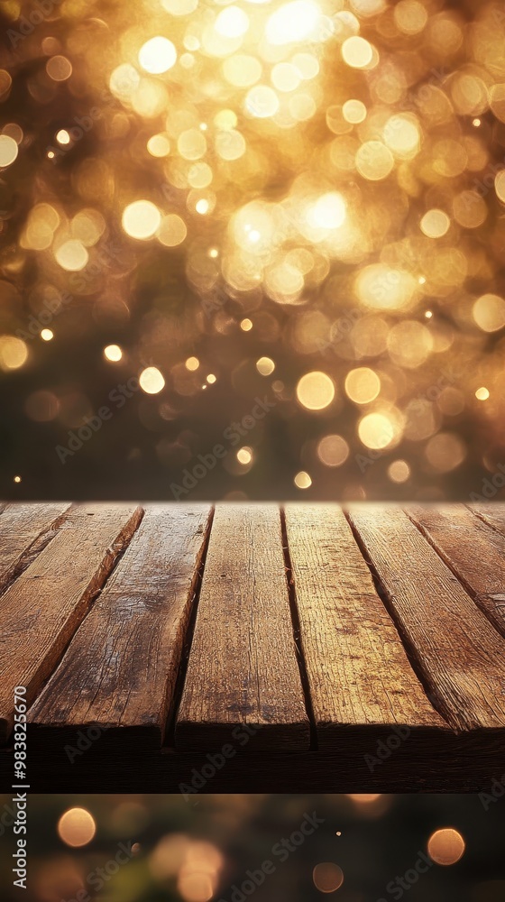 Wooden desktop lighting e-commerce booth details page background in festive atmosphere Wooden desktop lighting e-commerce booth details page background in festive atmosphere