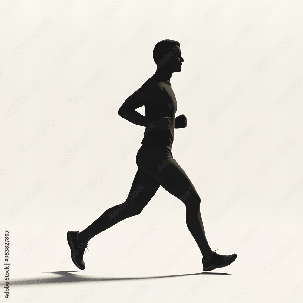3D Silhouette Icon: Figure of a Person Running Illustration Logo 3D Silhouette Icon: Figure of a Person Running Illustration Logo