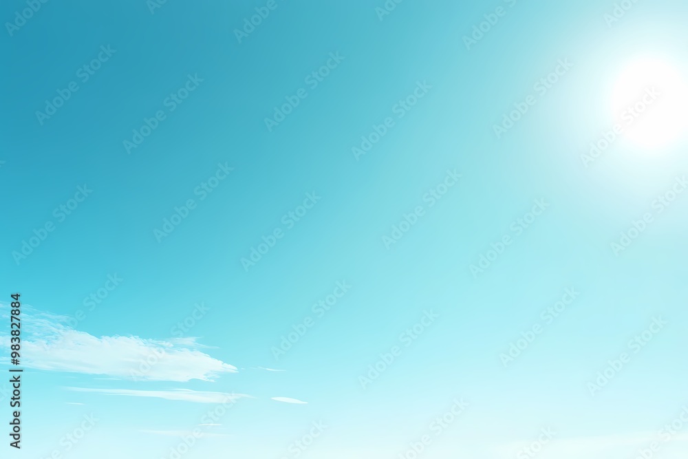 Obraz premium Bright Blue Sky with Gentle Clouds and Sunlight