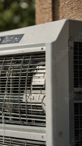 Close-up of an air conditioner unit.