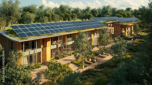 Eco-Friendly Solar Powered Residential Apartments in a Lush Green Setting