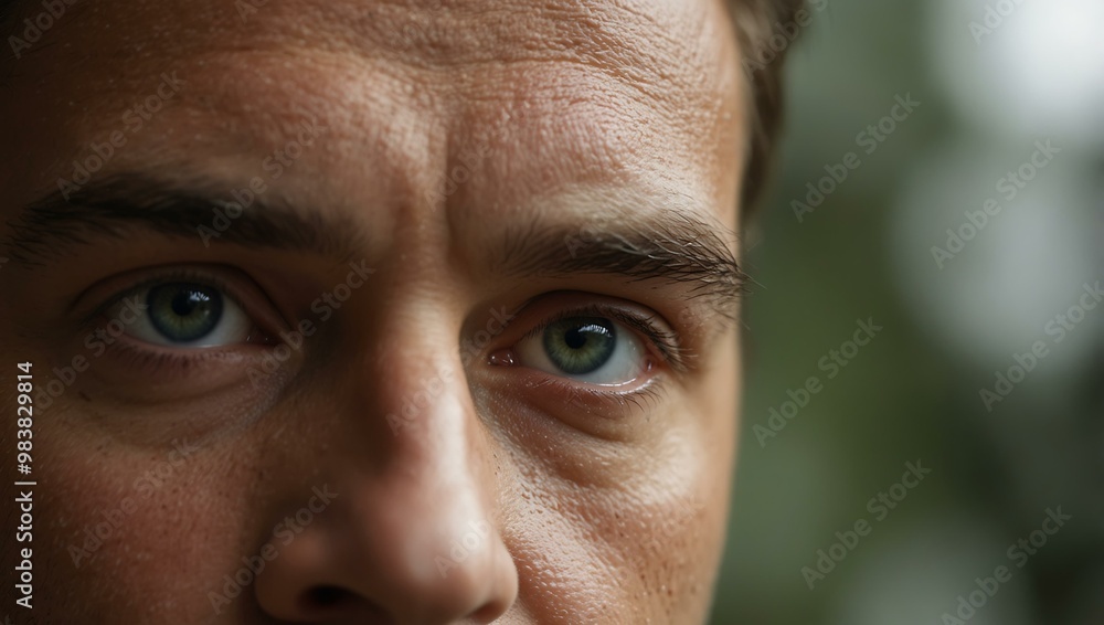 Close-Up of Man’s Face with Blurry Background Close-Up of Man’s Face with Blurry Background