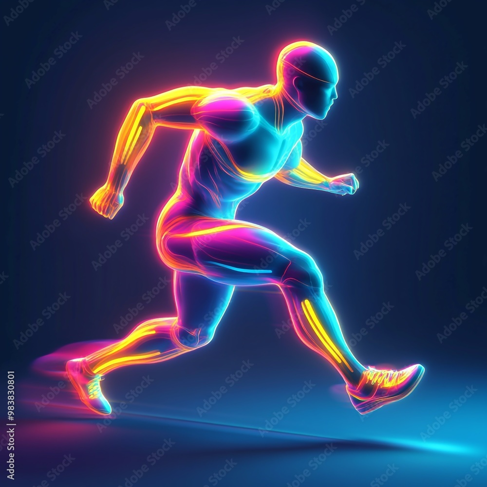 3D Runner Icon: Figure of a Sprinting Athlete Illustration Logo 3D Runner Icon: Figure of a Sprinting Athlete Illustration Logo