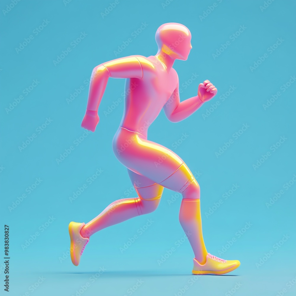 3D Runner Icon: Figure of a Sprinting Athlete Illustration Logo 3D Runner Icon: Figure of a Sprinting Athlete Illustration Logo