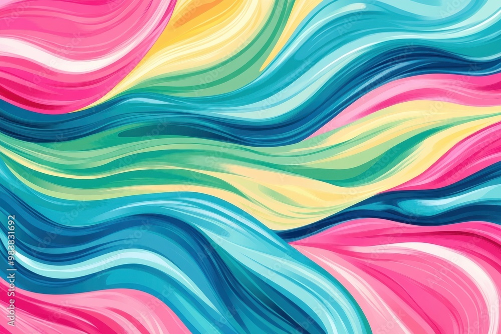 A colorful abstract waves in bright shades like pink and green A colorful abstract waves in bright shades like pink and green