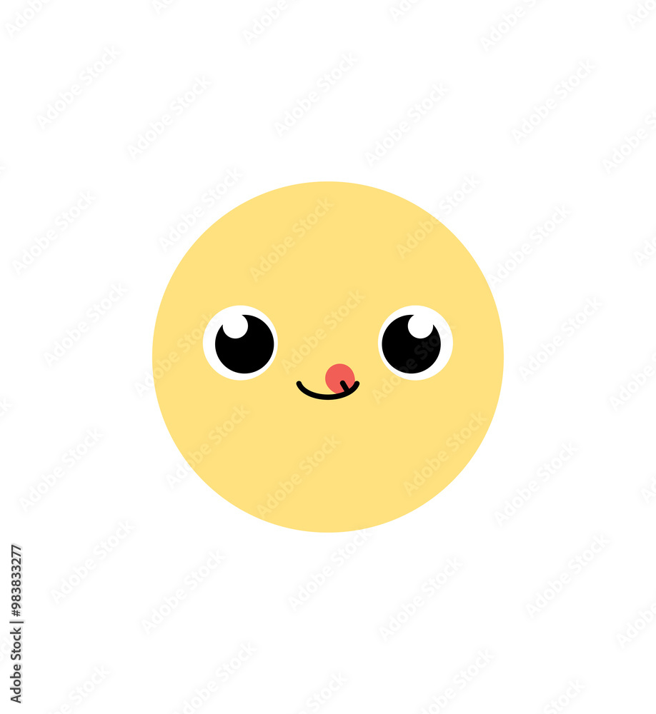 Cute white flower cartoon character with facial expression. Flat design illustration. Cute white flower cartoon character with facial expression. Flat design illustration.