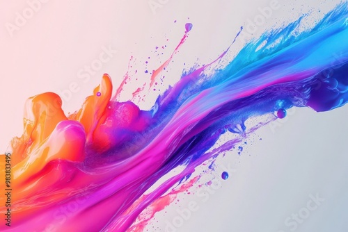 A colorful splash shooting diagonally across the frame