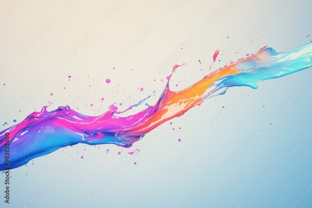 A colorful splash shooting diagonally across the frame A colorful splash shooting diagonally across the frame