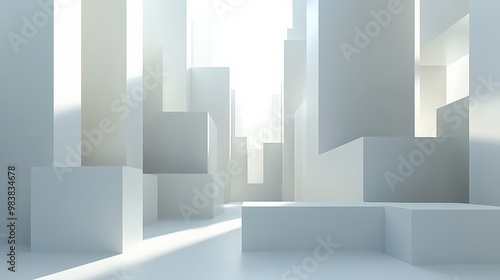Minimalist City Skyline - Abstract Architecture Landscape