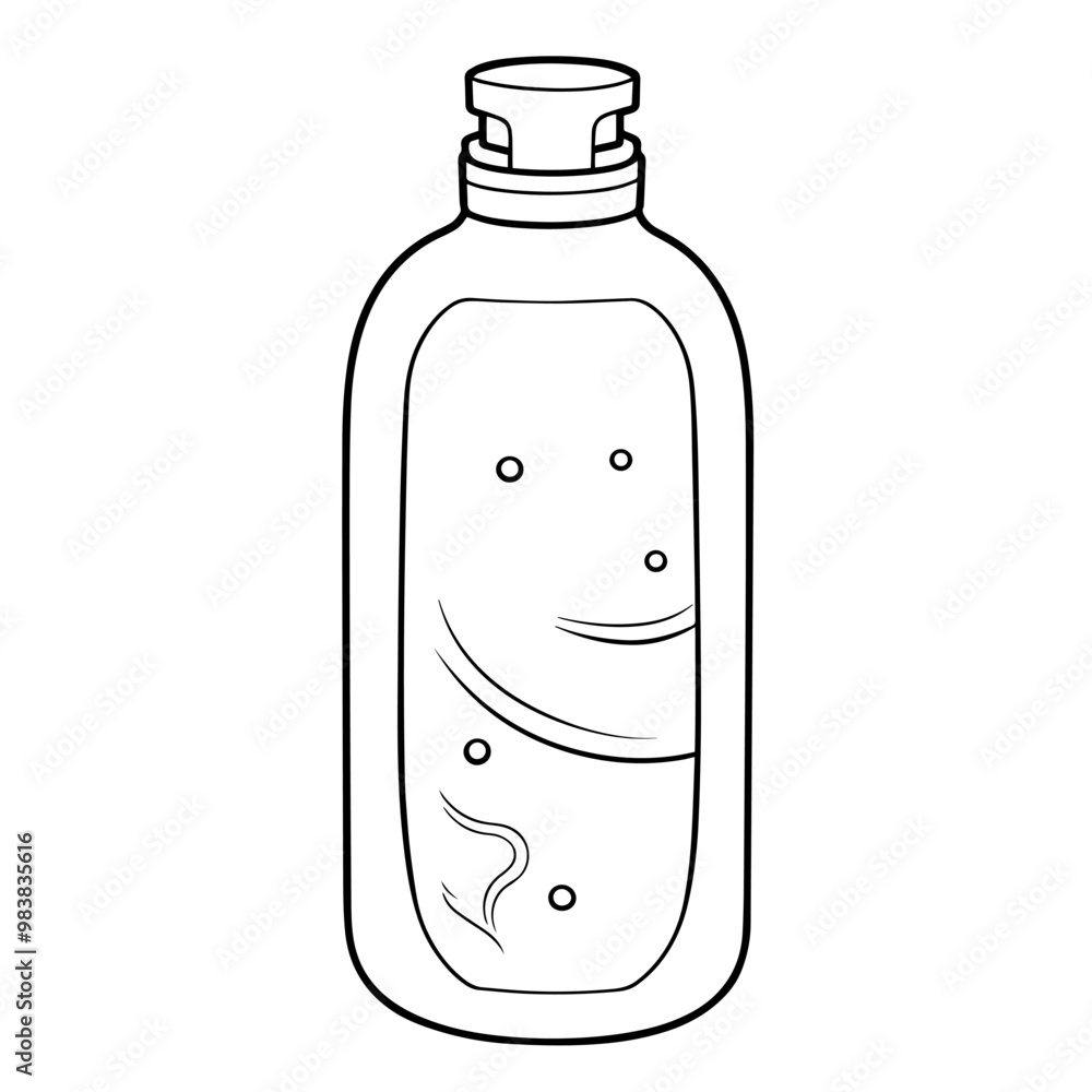 Elegant shampoo bottle outline icon in vector format for cosmetic designs. Elegant shampoo bottle outline icon in vector format for cosmetic designs.