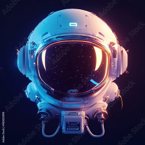 3D Space Icon: Exploring the Universe in VR Illustration Logo photo