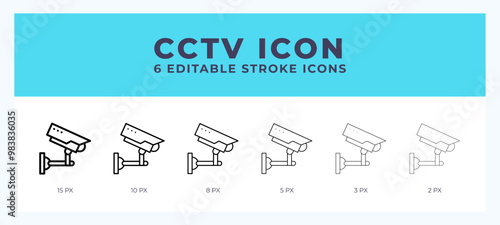 Cctv vector icon for web and app. Editable stroke vector illustration