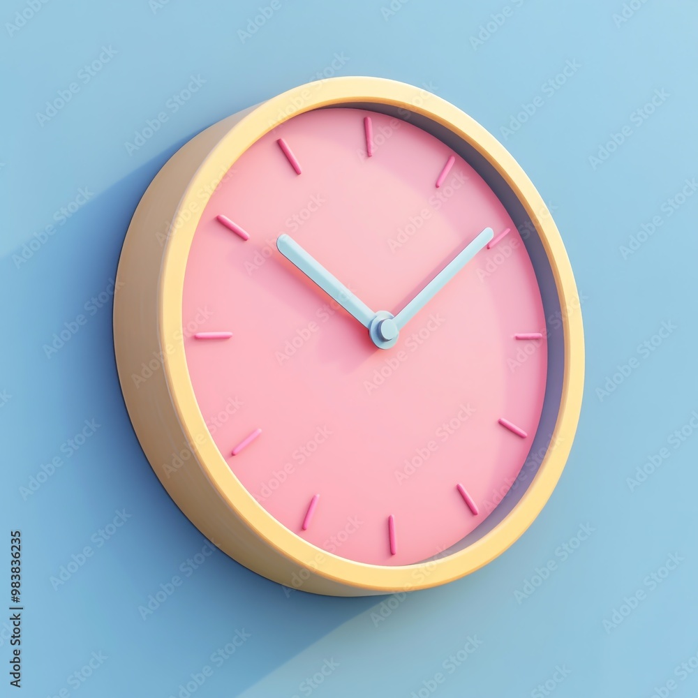 3D Clock Icon: Timekeeping Wall Decor Illustration Logo 3D Clock Icon: Timekeeping Wall Decor Illustration Logo