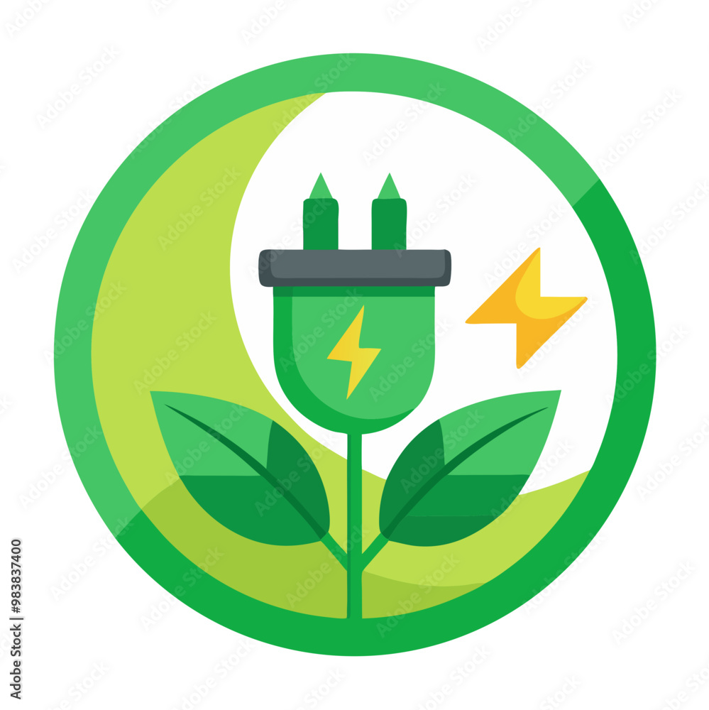 Renewable green energy-saving icon vector illustration
Renewable green energy-saving icon vector illustration
