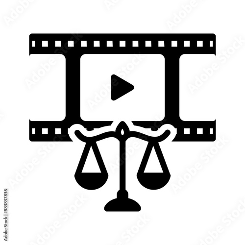 Vector solid black icon for Legal video