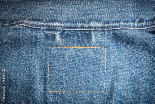 Obraz na płótnie seam of blue denim texture background, jean fashion style