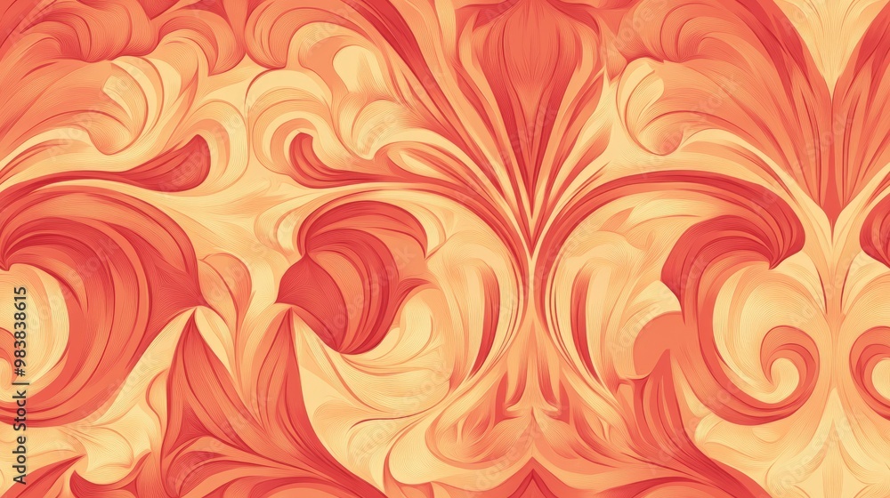 Art nouveau style seamless pattern with included swatch Art nouveau style seamless pattern with included swatch