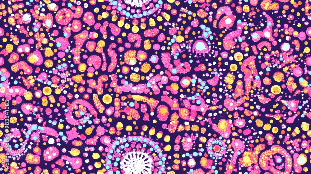 Retro geometric pixel pattern with a playful and colorful kaleidoscopic design in pink Vibrant summer vintage geo dot mosaic ideal for seamless texture backgrounds Retro geometric pixel pattern with a playful and colorful kaleidoscopic design in pink Vibrant summer vintage geo dot mosaic ideal for seamless texture backgrounds