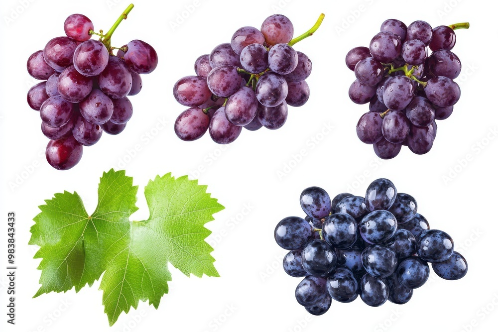 Generate a high-resolution digital image of four different bunches of ripe, Generate a high-resolution digital image of four different bunches of ripe,