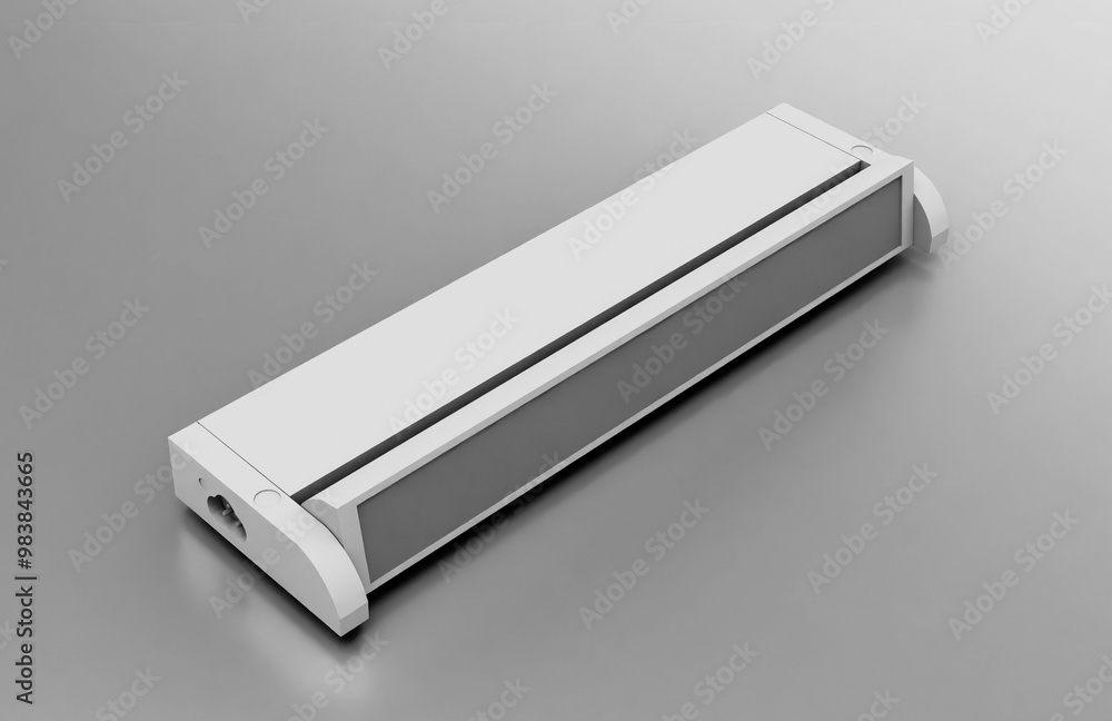 sleek, rectangular LED undercabinet light with a minimalist design. It features a white frame and a gray diffuser, ideal for discreet installation in modern kitchens or workspaces. sleek, rectangular LED undercabinet light with a minimalist design. It features a white frame and a gray diffuser, ideal for discreet installation in modern kitchens or workspaces.