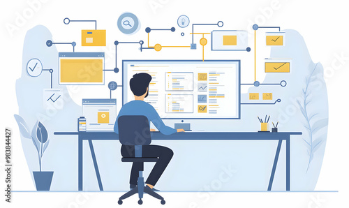 Business process and workflow automation with flowchart, Scheme of hierarchy