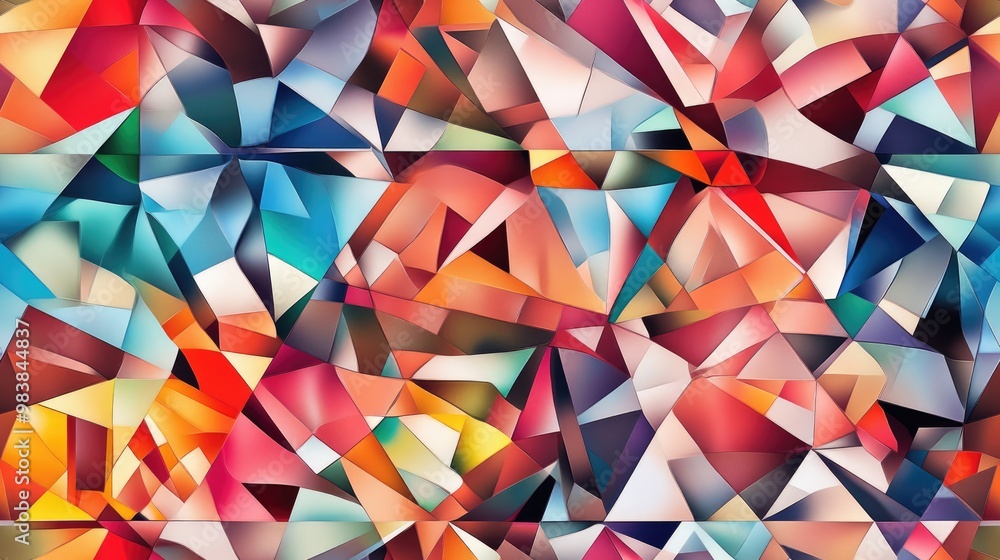 Geometric abstract art featuring a kaleidoscopic design Geometric abstract art featuring a kaleidoscopic design