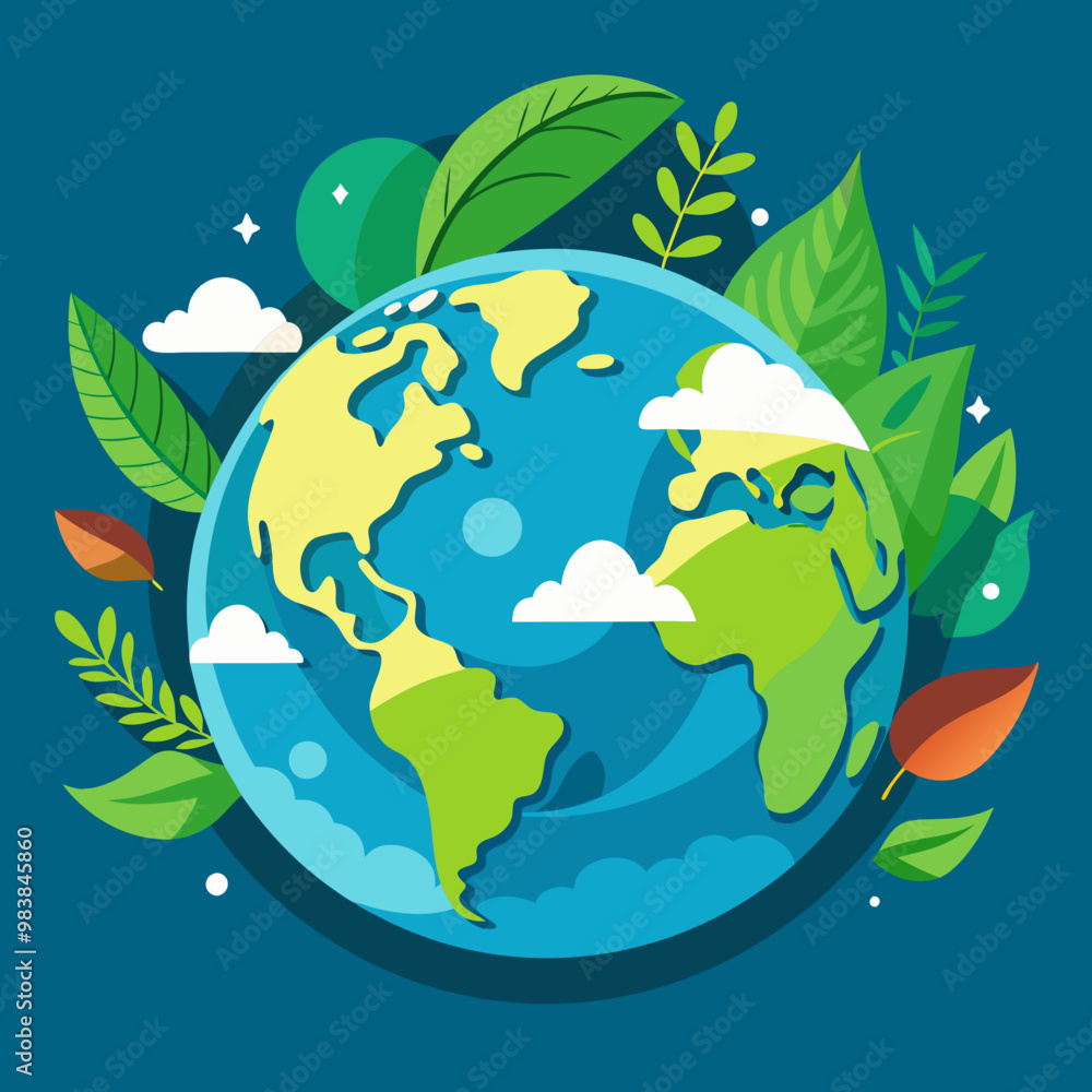World globe planet Earth background with sustainable energy vector illustration
World globe planet Earth background with sustainable energy vector illustration