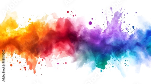 Abstract, colorful watercolor splash background vector illustration on a white background.