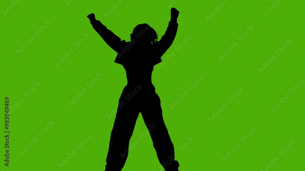 silhouette of a girl dancing. silhouette of a girl dancing.
